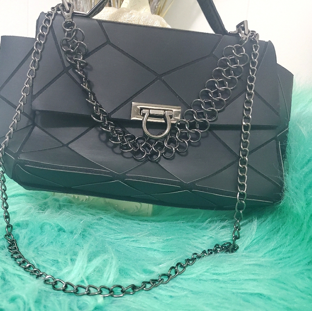 Emilio Pepe made in Italy  Geometric Black Purse.